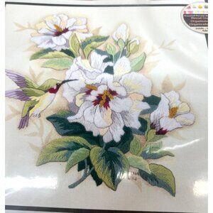 Stamped Dimensions Hibiscus Floral Cross Stitch Kit By Lena Liu 16"x16"